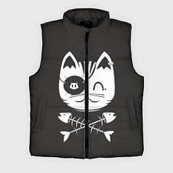 Мужской жилет Кот пират, цвет: 3D-черный