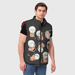 Мужской жилет Космические котики, цвет: 3D-красный — фото 2