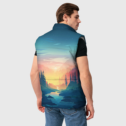 Мужской жилет Лес / 3D-Светло-серый – фото 4