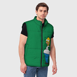 Мужской жилет Гомер в кустах, цвет: 3D-черный — фото 2