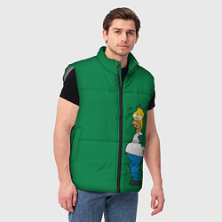 Мужской жилет Гомер в кустах, цвет: 3D-светло-серый — фото 2