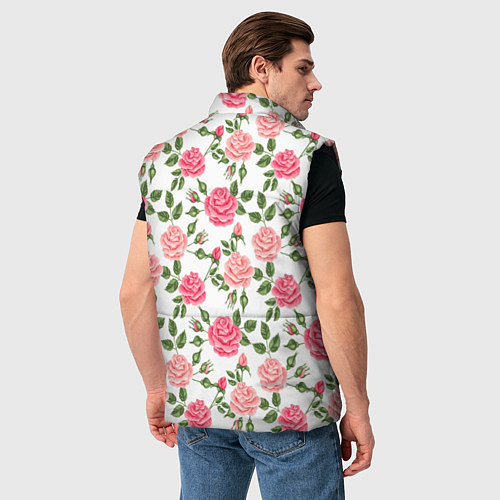 Мужской жилет Розы Паттерн / 3D-Черный – фото 4