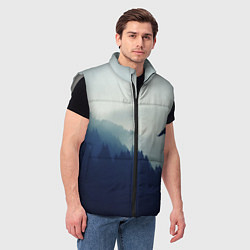 Мужской жилет Орел над Лесом, цвет: 3D-светло-серый — фото 2