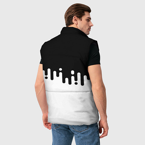 Мужской жилет Чёрно-белый узор / 3D-Черный – фото 4