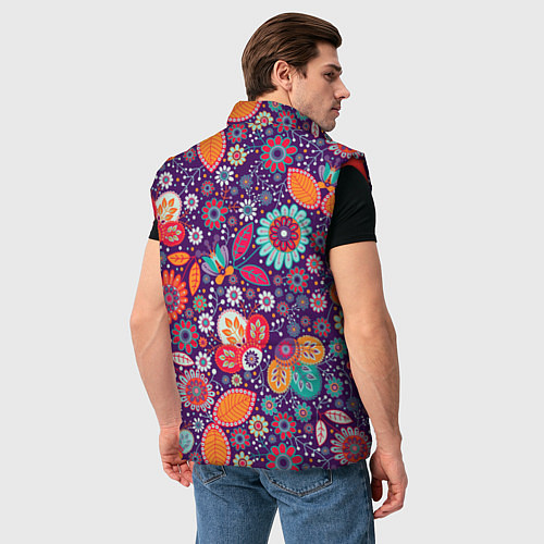 Мужской жилет Цветочный взрыв / 3D-Красный – фото 4