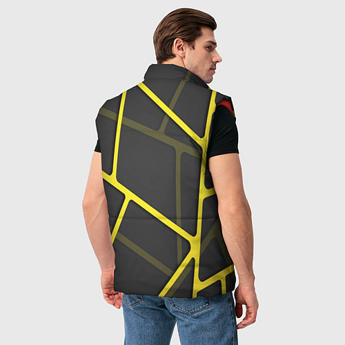 Мужской жилет Желтая сетка / 3D-Красный – фото 4