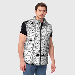Мужской жилет Совушки: узор, цвет: 3D-черный — фото 2