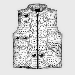 Мужской жилет Совушки: узор, цвет: 3D-светло-серый