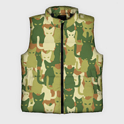 Мужской жилет Камуфляж- зелёные кошки