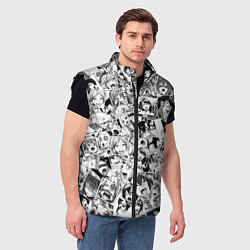 Мужской жилет Ahegao: Black & White, цвет: 3D-черный — фото 2