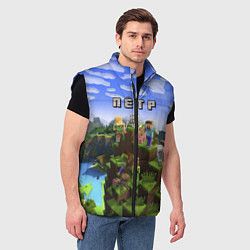 Мужской жилет Майнкрафт: Пётр, цвет: 3D-черный — фото 2