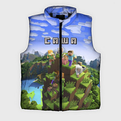 Мужской жилет Майнкрафт: Саша, цвет: 3D-черный