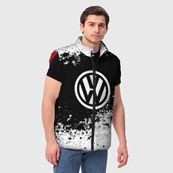 Мужской жилет Volkswagen: Black Spray, цвет: 3D-красный — фото 2