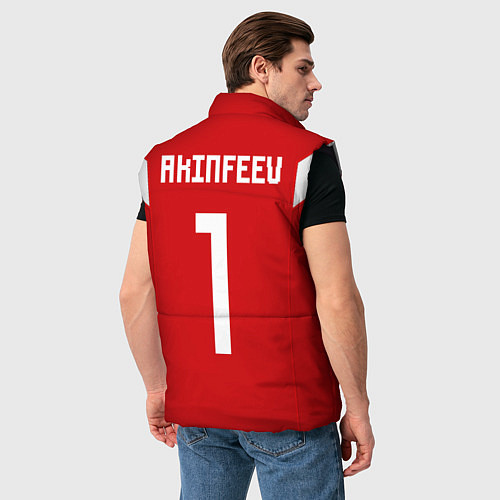 Мужской жилет Россия: Акинфеев ЧМ-2018 / 3D-Черный – фото 4