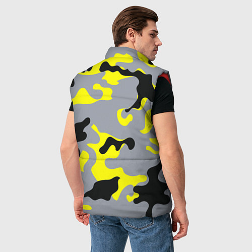 Мужской жилет Yellow & Grey Camouflage / 3D-Красный – фото 4