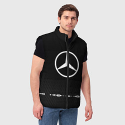Мужской жилет Mercedes: Black Abstract, цвет: 3D-черный — фото 2