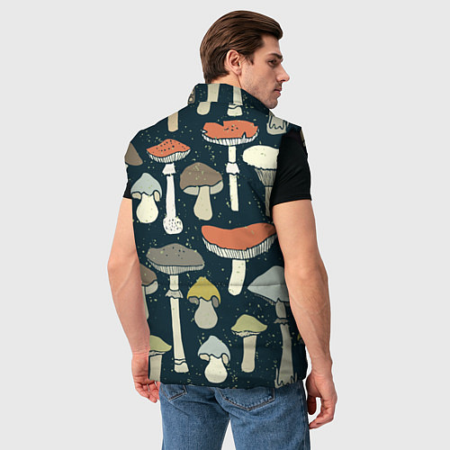 Мужской жилет Грибной лес / 3D-Черный – фото 4