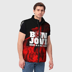 Мужской жилет Bon Jovi: Have a nice day, цвет: 3D-светло-серый — фото 2