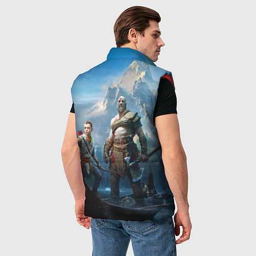 Мужской жилет God of War / 3D-Красный – фото 4
