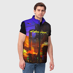 Мужской жилет Cyberpunk 2077: Night City, цвет: 3D-черный — фото 2
