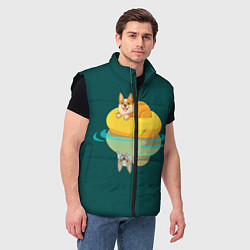 Мужской жилет Корги на пончике, цвет: 3D-черный — фото 2