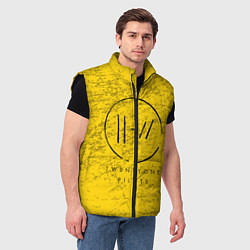 Мужской жилет 21 Pilots: Yellow Grunge, цвет: 3D-черный — фото 2