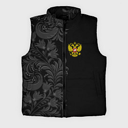Мужской жилет Герб России и орнамент, цвет: 3D-черный