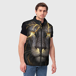 Мужской жилет Лев с молнией, цвет: 3D-черный — фото 2