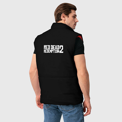 Мужской жилет RDR 2: Black Cowboy / 3D-Красный – фото 4