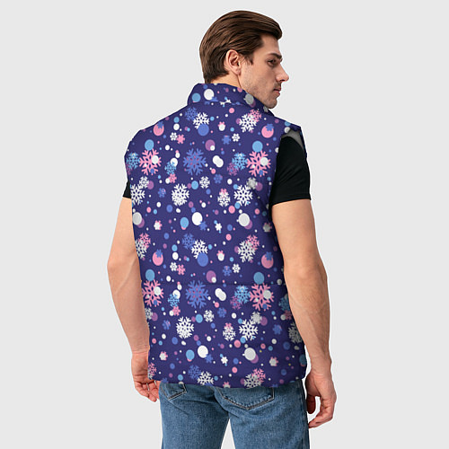 Мужской жилет Снежинки и конфетти / 3D-Светло-серый – фото 4