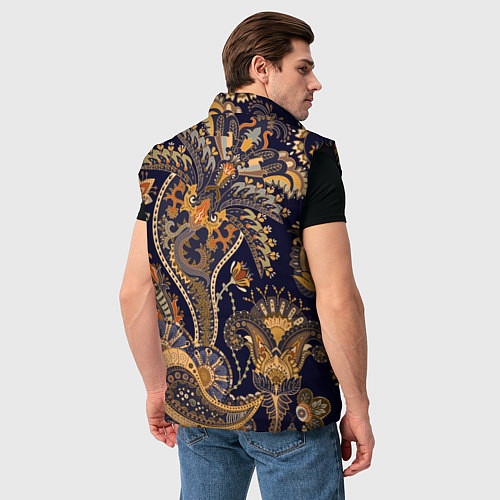 Мужской жилет Орнамент пейсли - золотой / 3D-Черный – фото 4