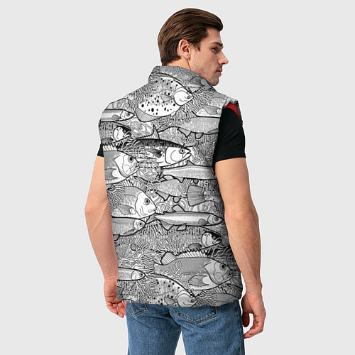 Мужской жилет Рыбы графика / 3D-Красный – фото 4