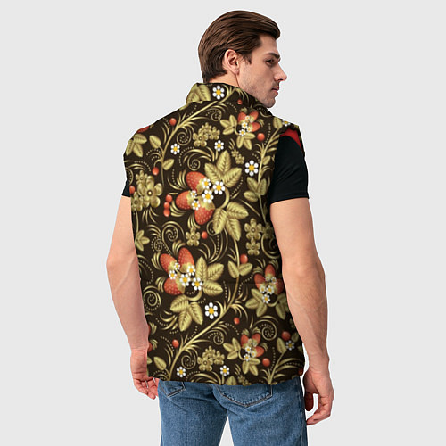 Мужской жилет Хохлома роспись клубника / 3D-Красный – фото 4