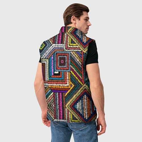 Мужской жилет Этнический ковровый орнамент / 3D-Черный – фото 4
