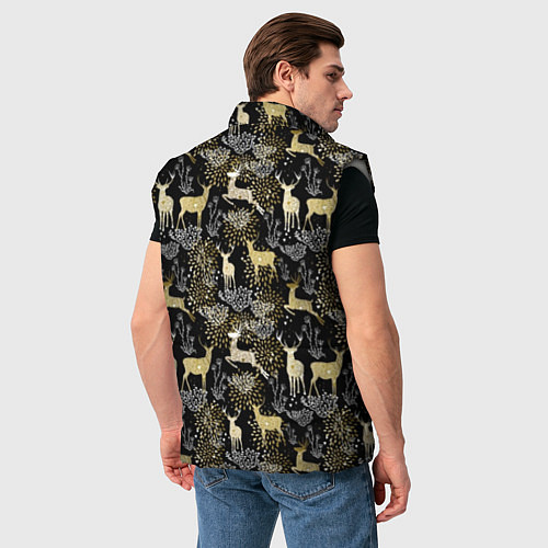 Мужской жилет Рождественские олени / 3D-Светло-серый – фото 4