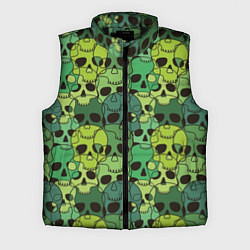 Мужской жилет Зеленые черепа - паттерн, цвет: 3D-черный