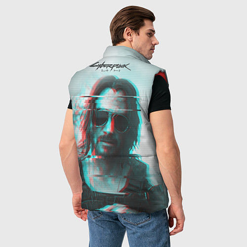 Мужской жилет Cyberpunk 2077: Keanu Glitch / 3D-Красный – фото 4