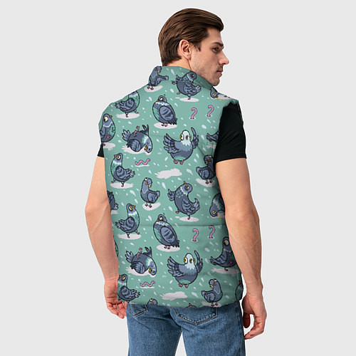 Мужской жилет Голуби и червяки / 3D-Черный – фото 4