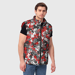 Мужской жилет Камуфляж с буквами F C S M, цвет: 3D-красный — фото 2