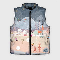 Мужской жилет Новогодние каникулы, цвет: 3D-черный