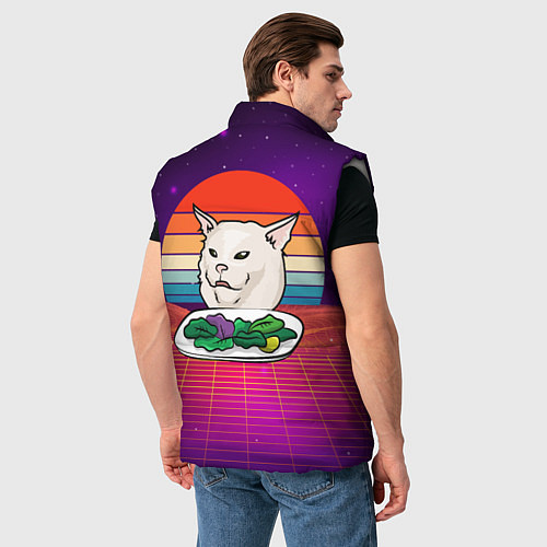 Мужской жилет Woman yelling at a cat / 3D-Светло-серый – фото 4