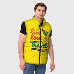 Мужской жилет Жизнь, любовь, путешествия, цвет: 3D-черный — фото 2
