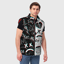 Мужской жилет LIL PEEP GLITCH, цвет: 3D-красный — фото 2
