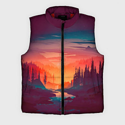 Мужской жилет Minimal forest sunset, цвет: 3D-красный