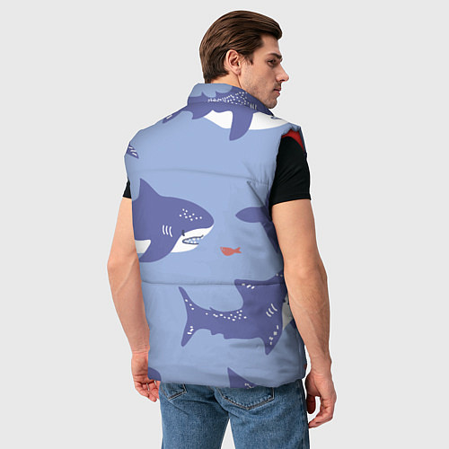 Мужской жилет Акулий косяк / 3D-Красный – фото 4
