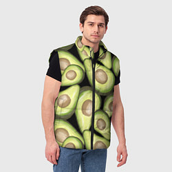 Мужской жилет Avocado background, цвет: 3D-черный — фото 2