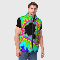 Мужской жилет Фрактальная кислотная черная дыра - множество Манд, цвет: 3D-черный — фото 2