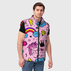 Мужской жилет Единороги, цвет: 3D-красный — фото 2