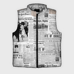 Мужской жилет Газета Newspaper, цвет: 3D-светло-серый