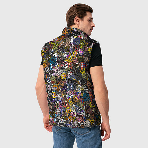Мужской жилет FNaF стикербомбинг / 3D-Черный – фото 4